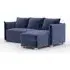 Oscar Corner Sofa Bed - Midnight Blue, Fabric