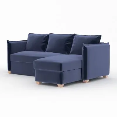 Oscar Corner Sofa Bed - Midnight Blue, Fabric