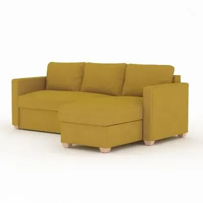 Oscar Corner Sofa Bed - Saffron, Fabric