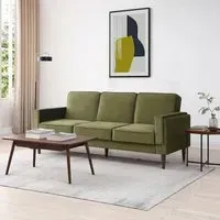 Paolo 3-Seater Click Clack Sofa Bed - Olive Green, Velvet