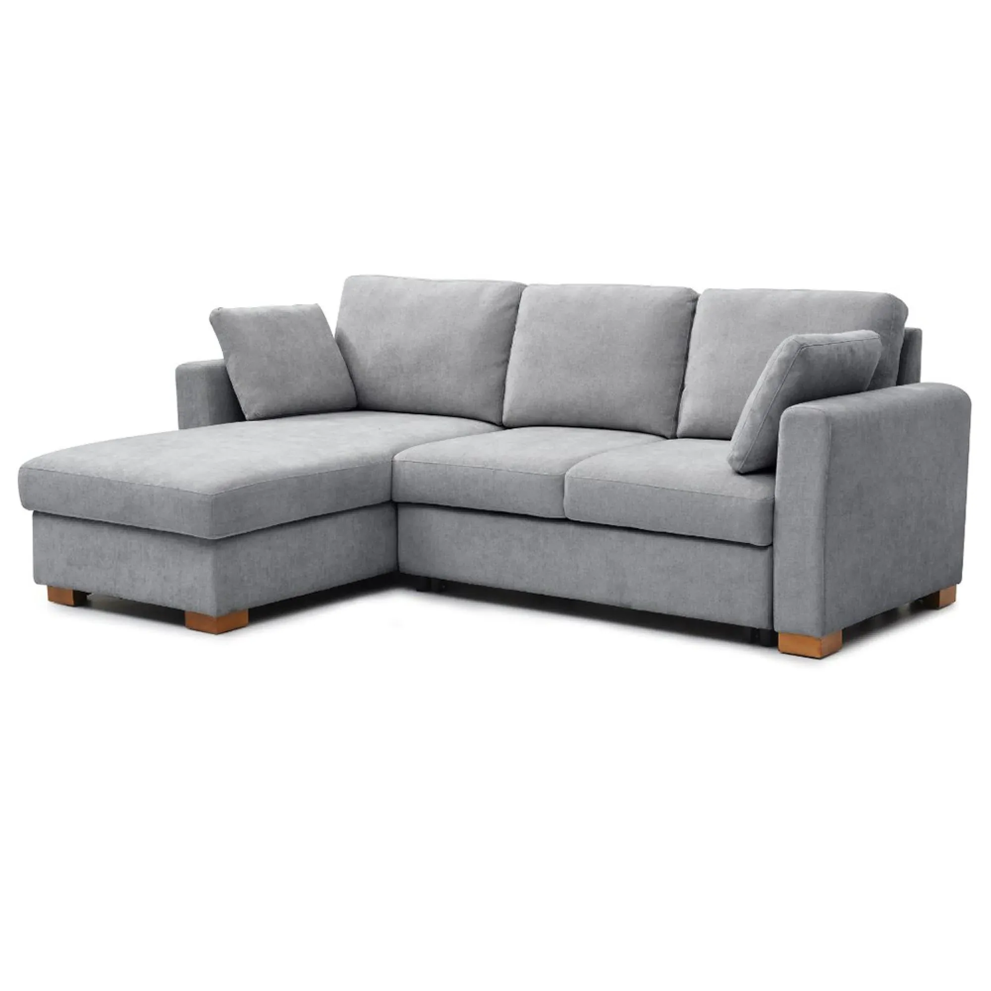Sorrento Corner Pull Out Sofa Bed with Storage - Grey, Fabric