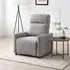 Toby Push Back Recliner Armchair - Grey, Fabric