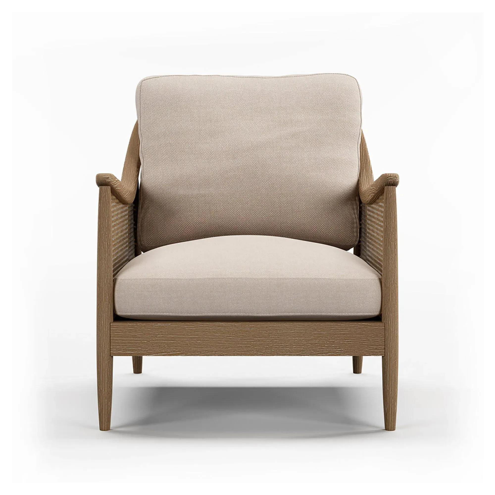 Winnie Armchair - Natural, Fabric and Rattan