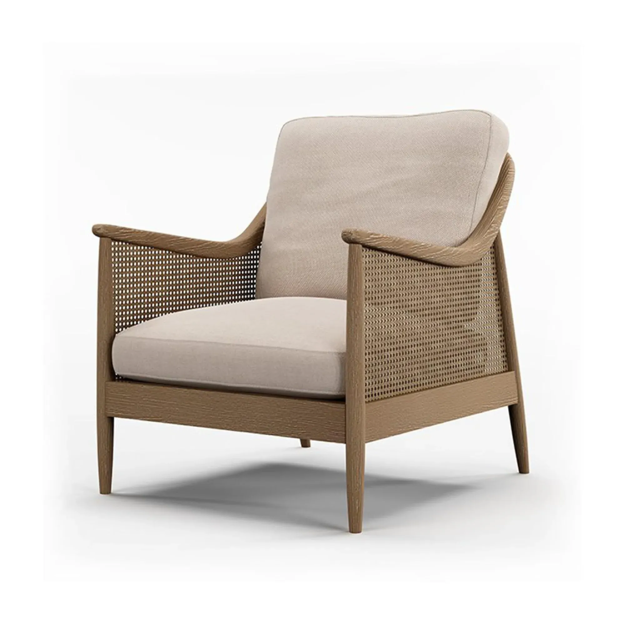 Winnie Armchair - Natural, Fabric and Rattan