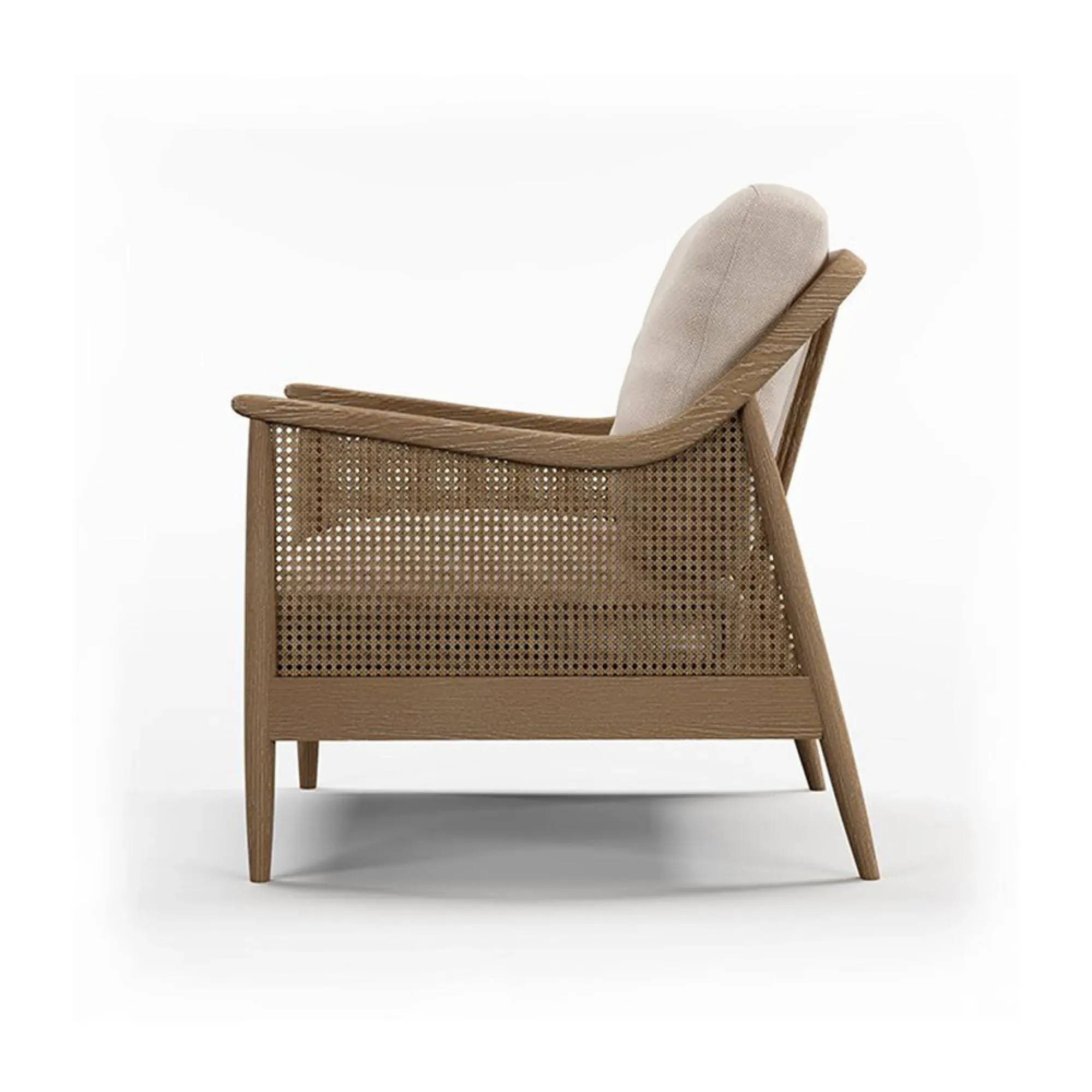 Winnie Armchair - Natural, Fabric and Rattan