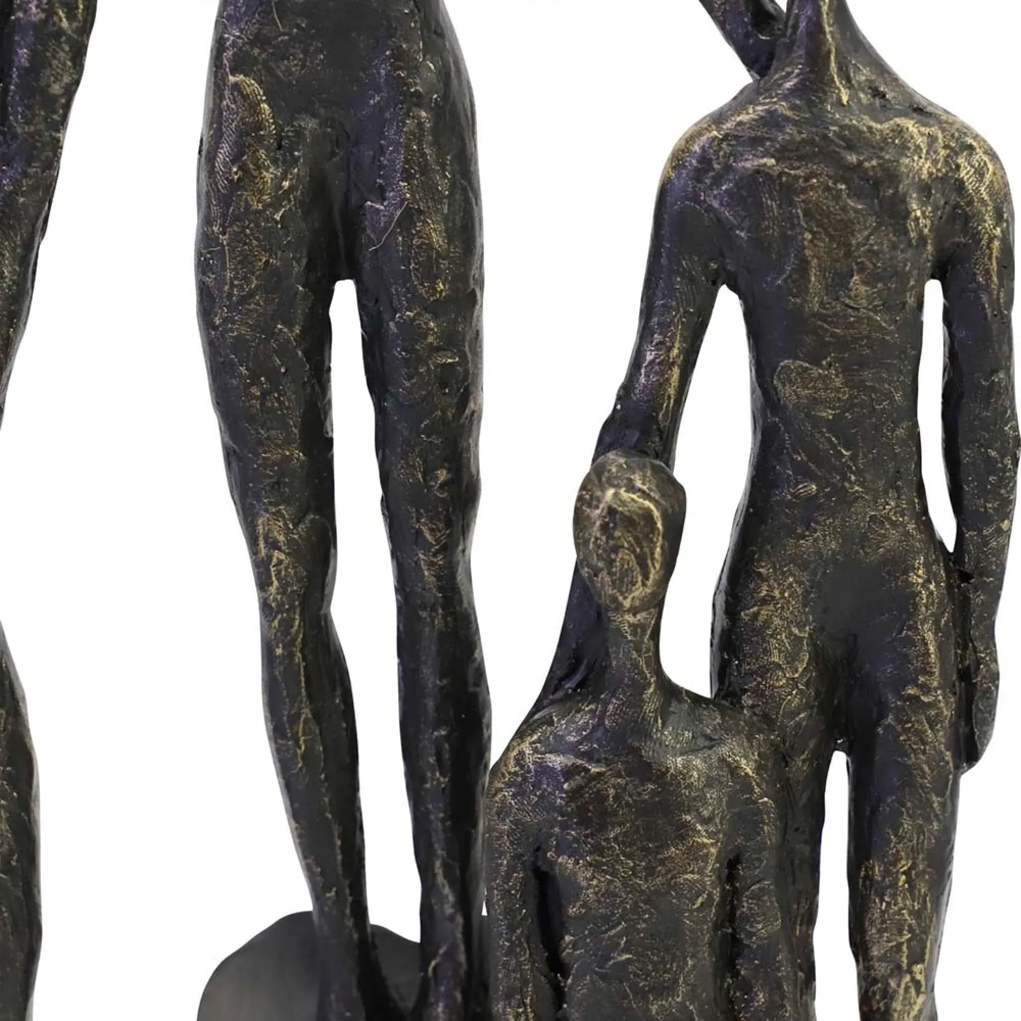 Abstract Family Sculpture on Hearts Plinth - Bronze