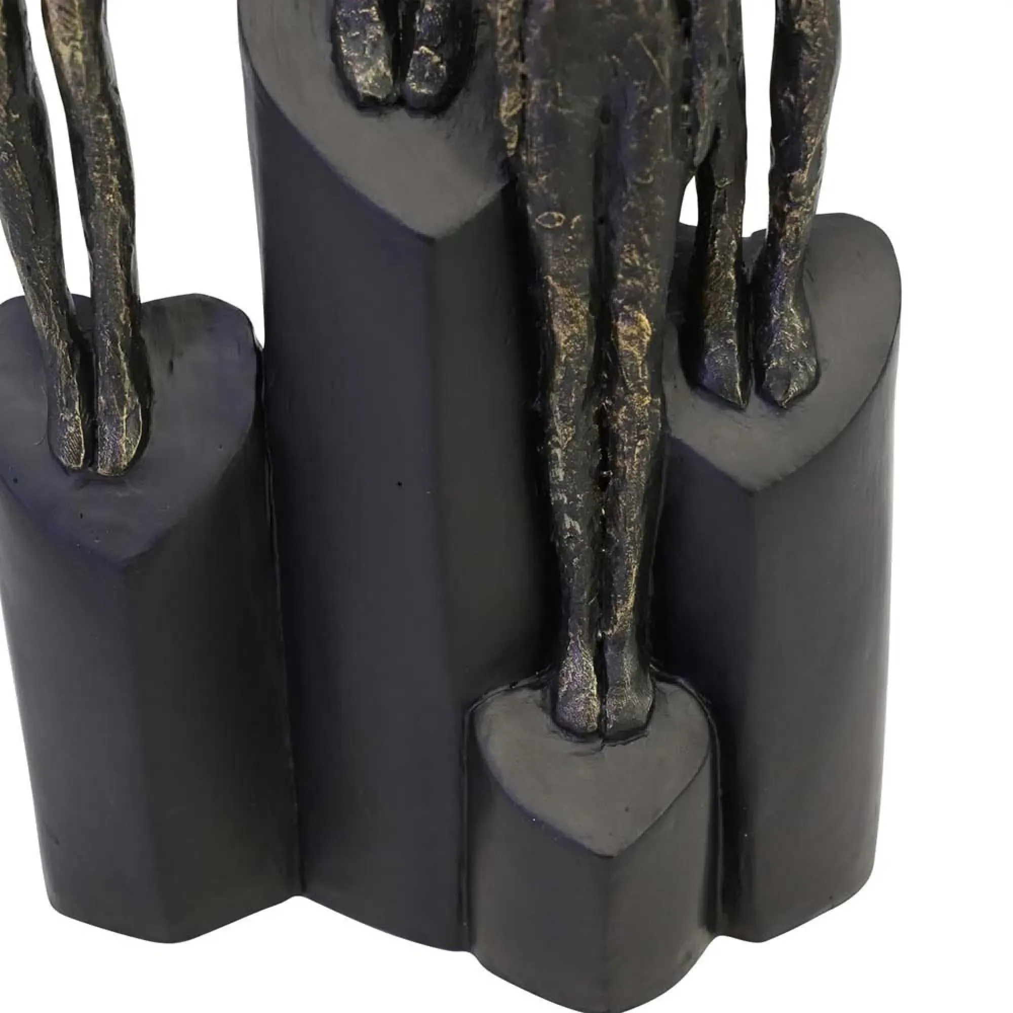 Abstract Family Sculpture on Hearts Plinth - Bronze