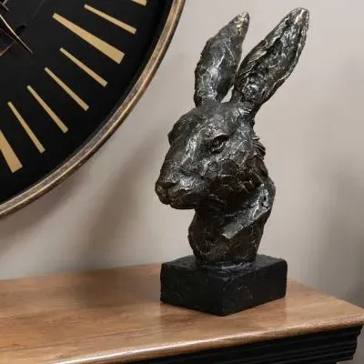 Albert Rabbit Head Sculpture - Bronze image