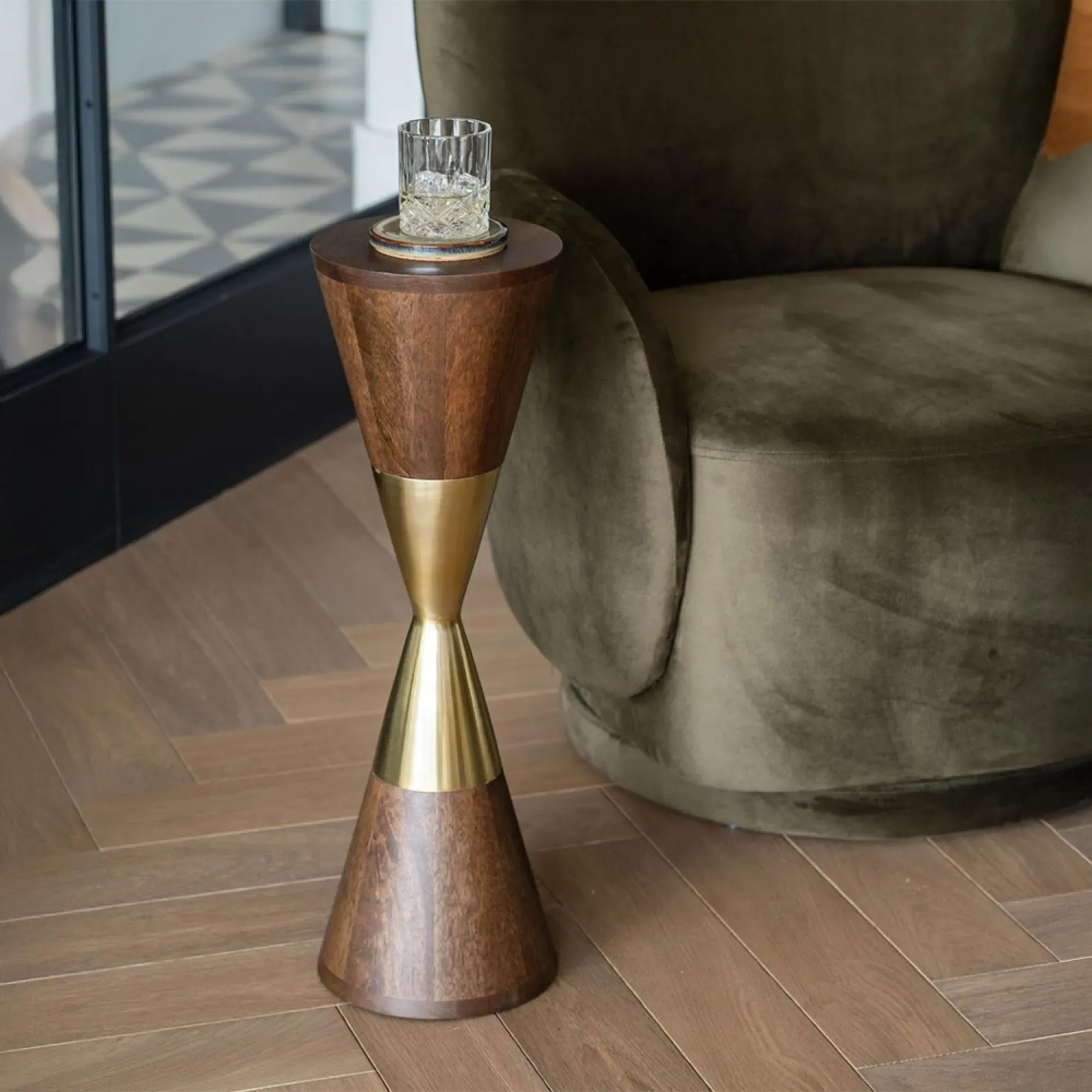 Amalfi Round Cocktail Table - Washed Wood