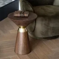 Amalfi Round Side Table - Colour Washed Wood