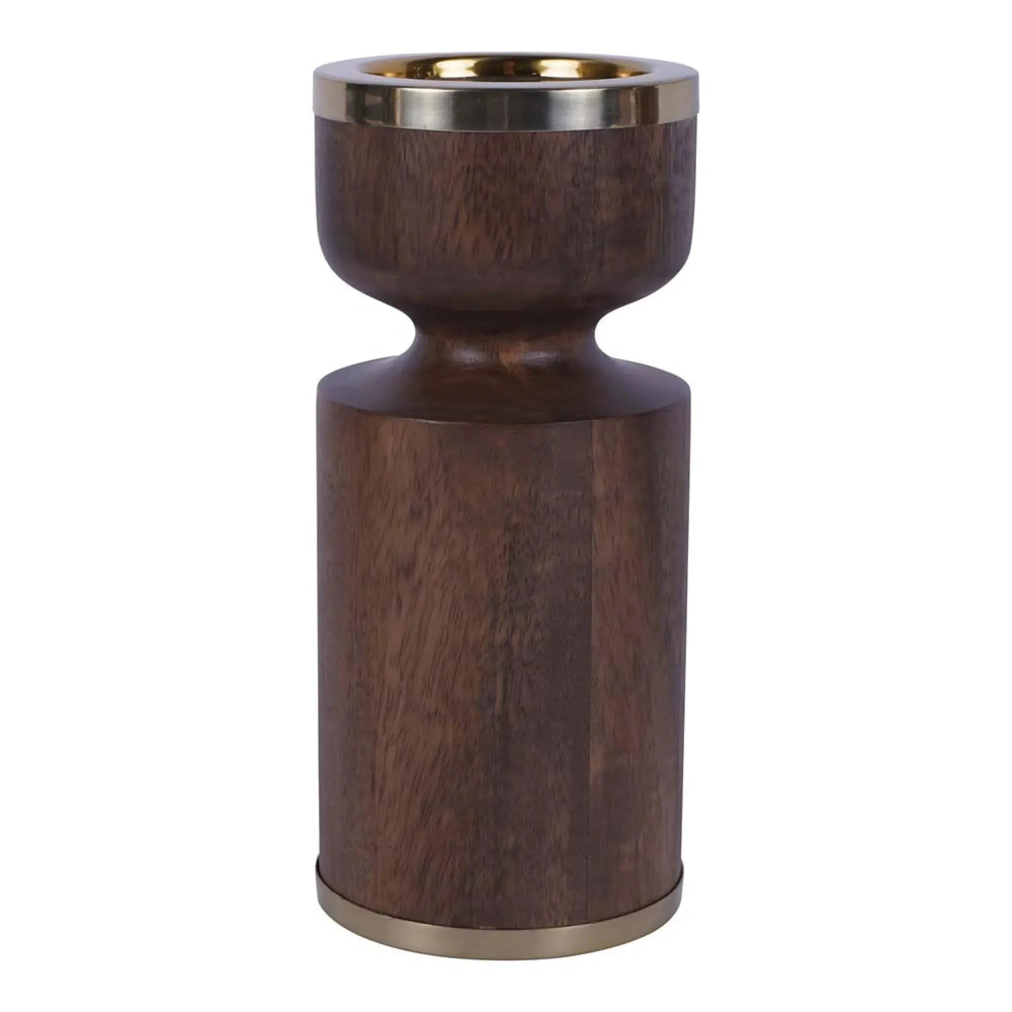 Amalfi Wooden Pillar Holder 23cm - Washed Wood