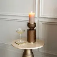 Amalfi Wooden Pillar Holder 23cm - Washed Wood