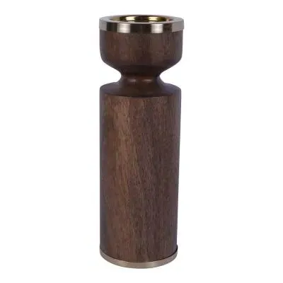 Amalfi Wooden Pillar Holder 31cm - Washed Wood