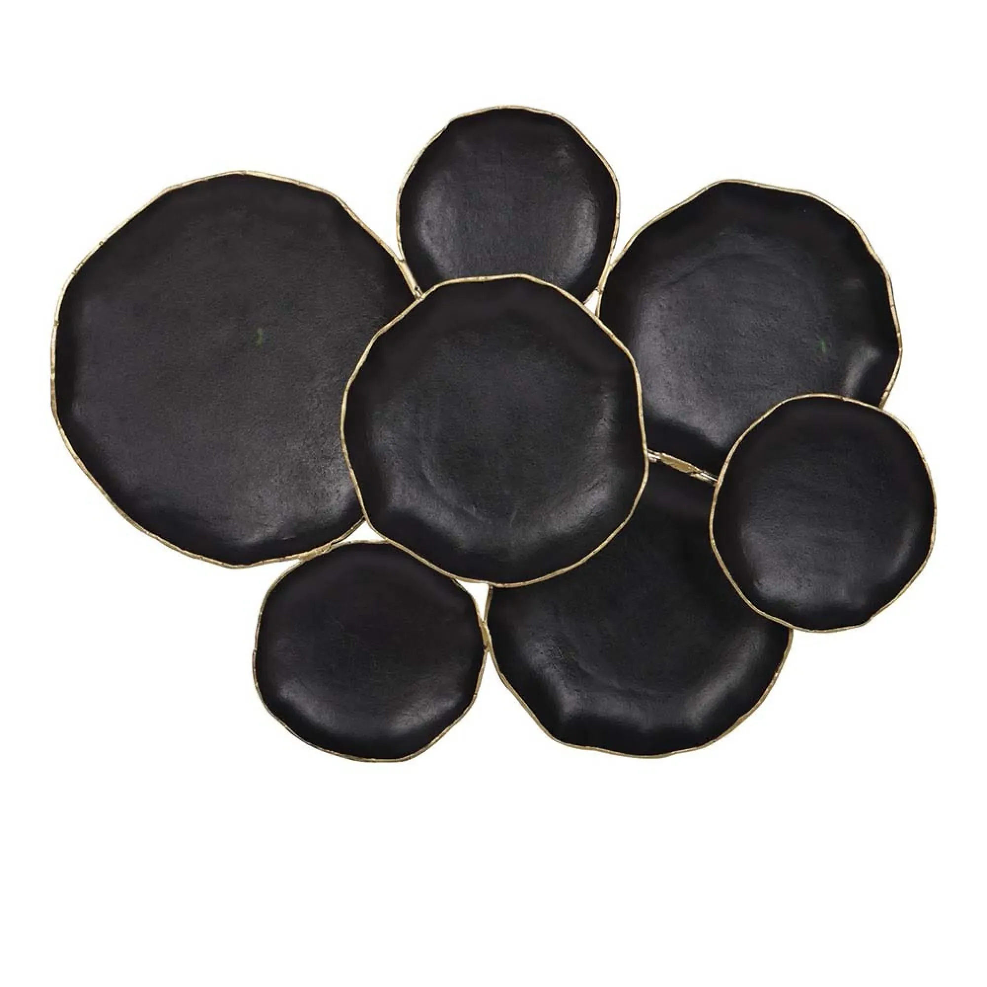 Arlow 7 Disc Wall Art - Black, Metal