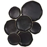 Arlow 7 Disc Wall Art - Black, Metal