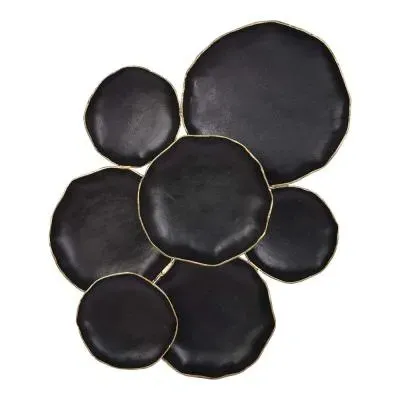 Arlow 7 Disc Wall Art - Black, Metal