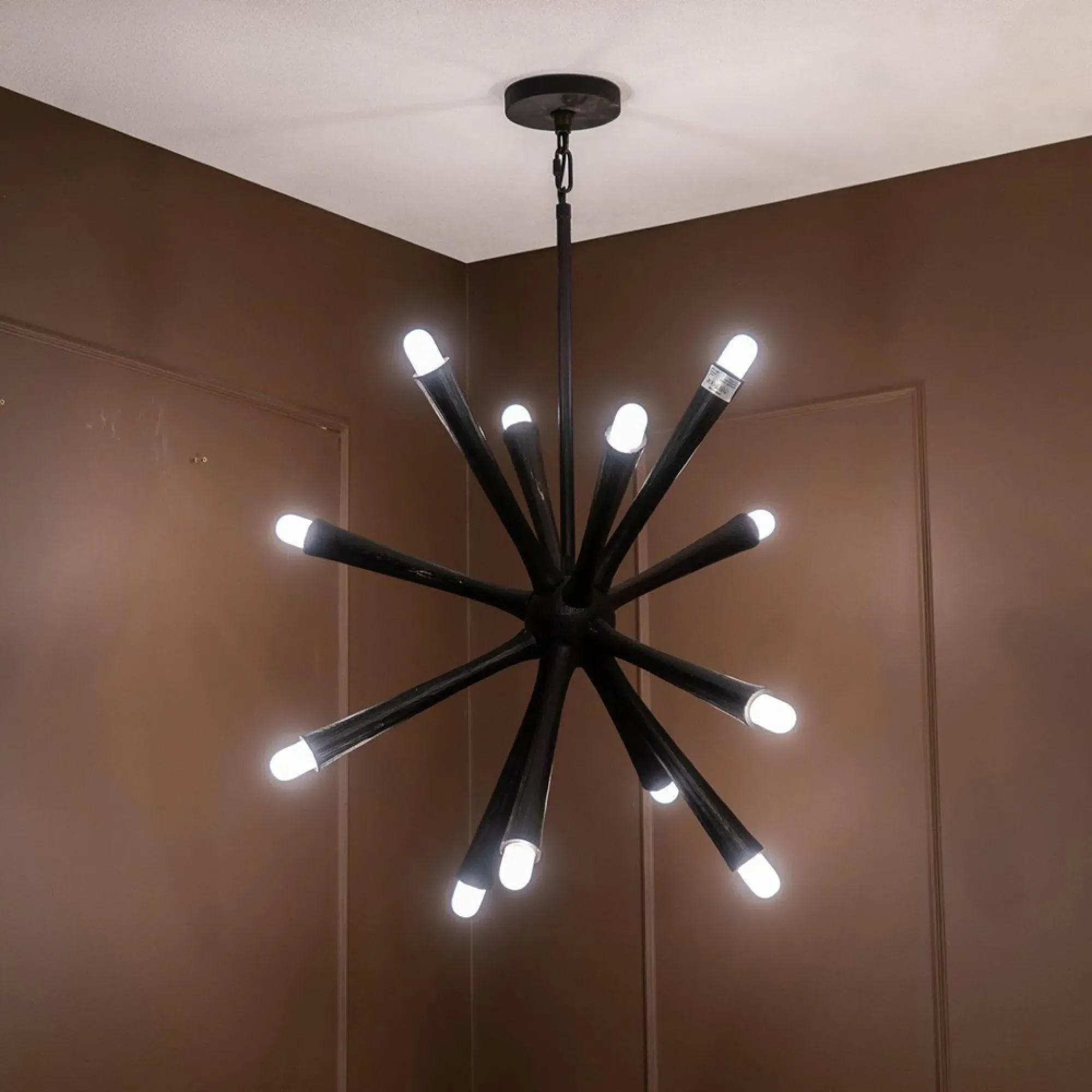 Arren 12 Arm Chandelier - Black