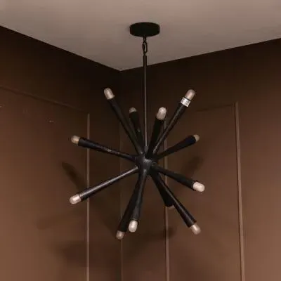 Arren 12 Arm Chandelier - Black image
