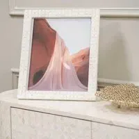 Aspen Bone Inlay Photo Frame - White