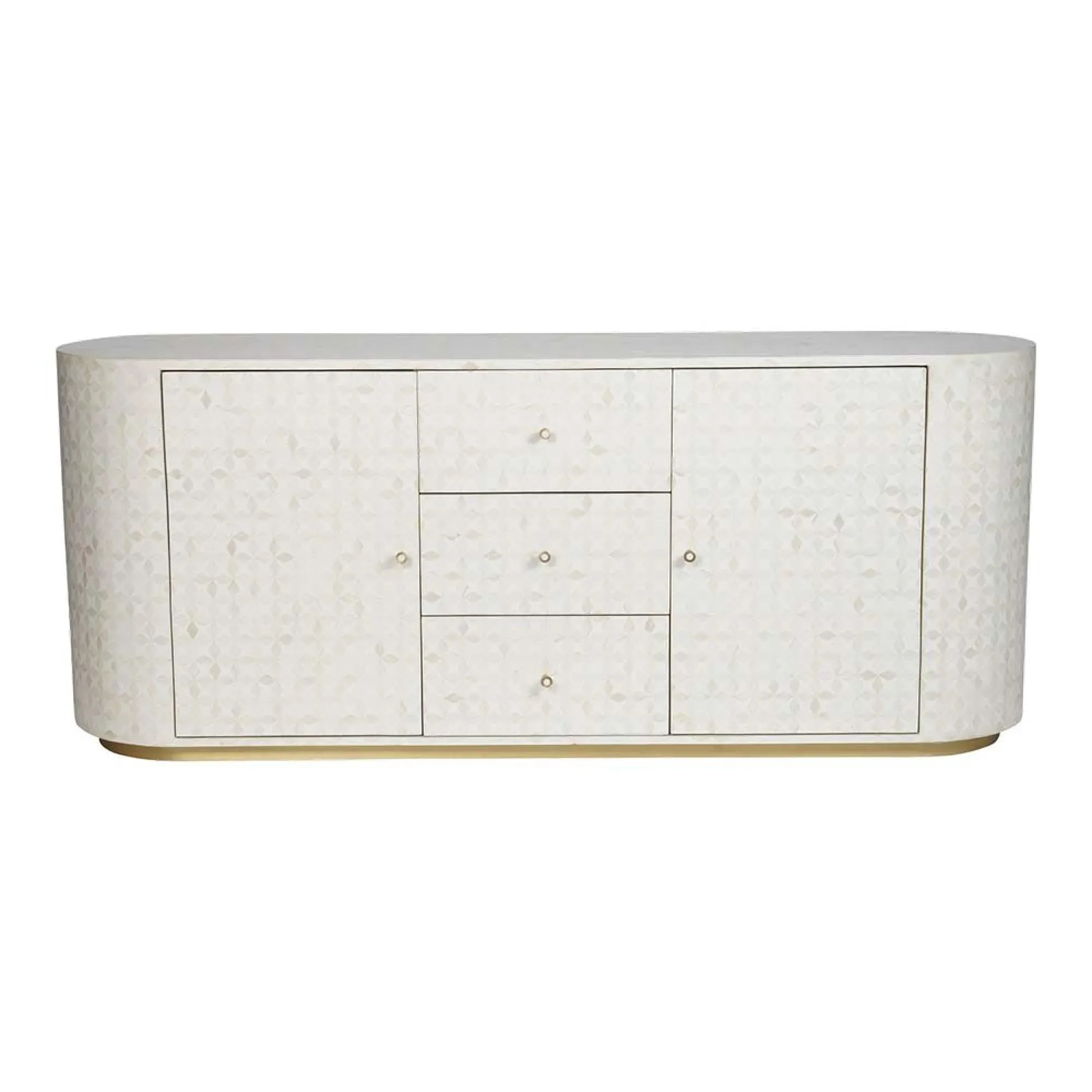 Aspen Extra Large Sideboard with Bone Inlay - White