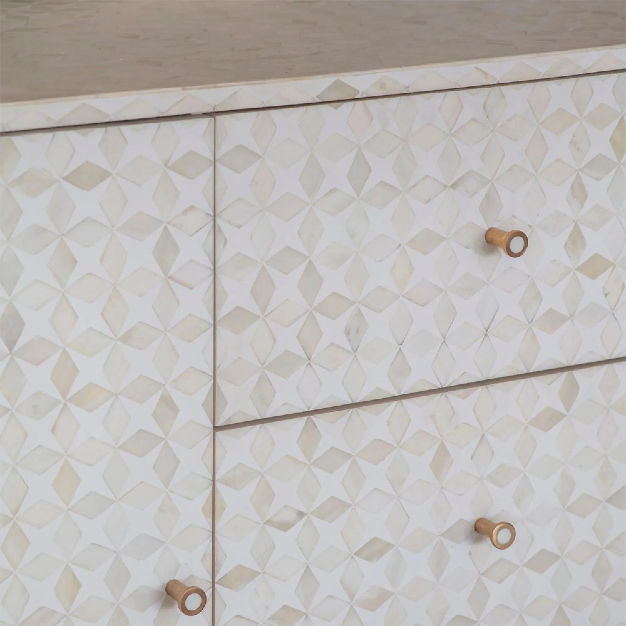 Aspen Extra Large Sideboard with Bone Inlay - White