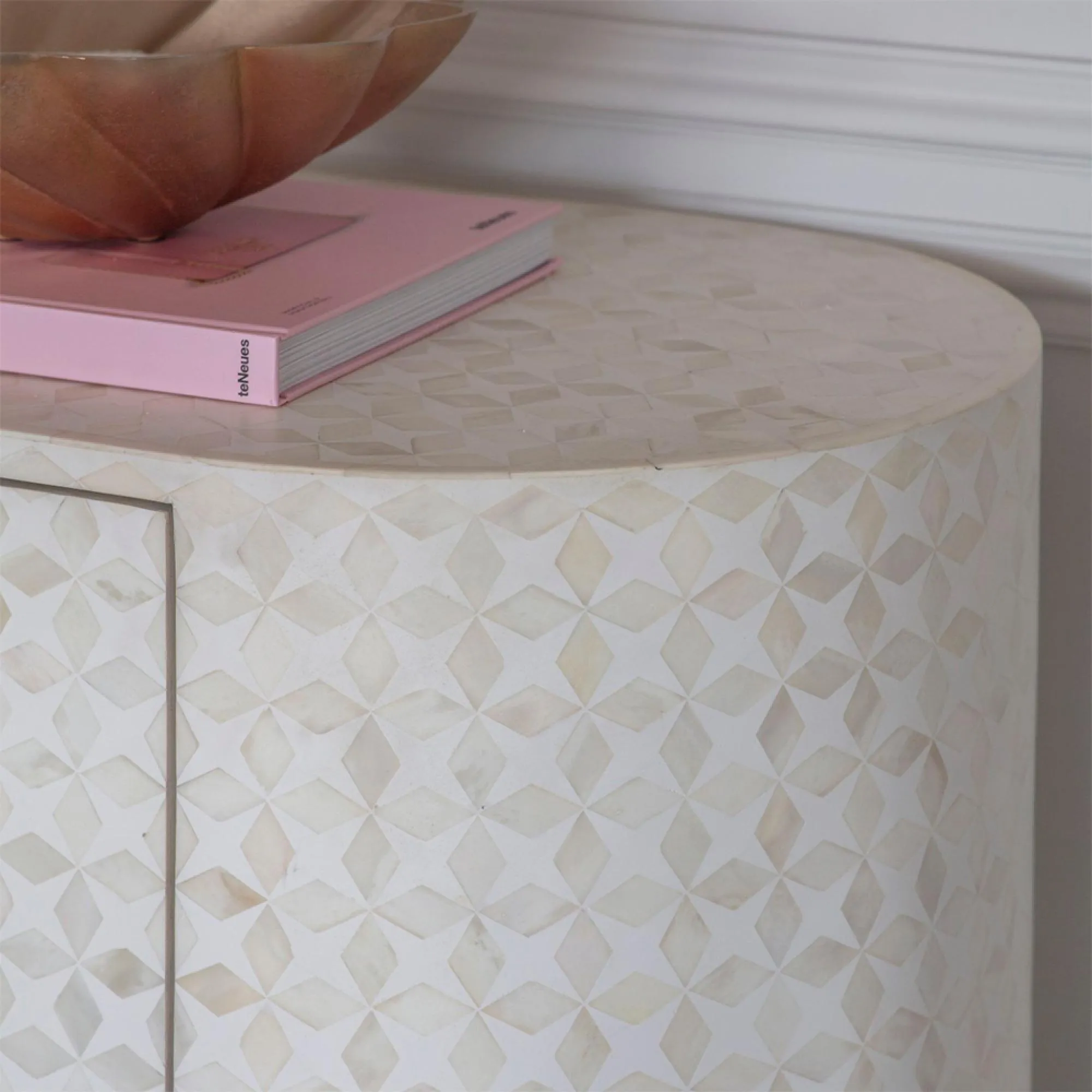 Aspen Extra Large Sideboard with Bone Inlay - White