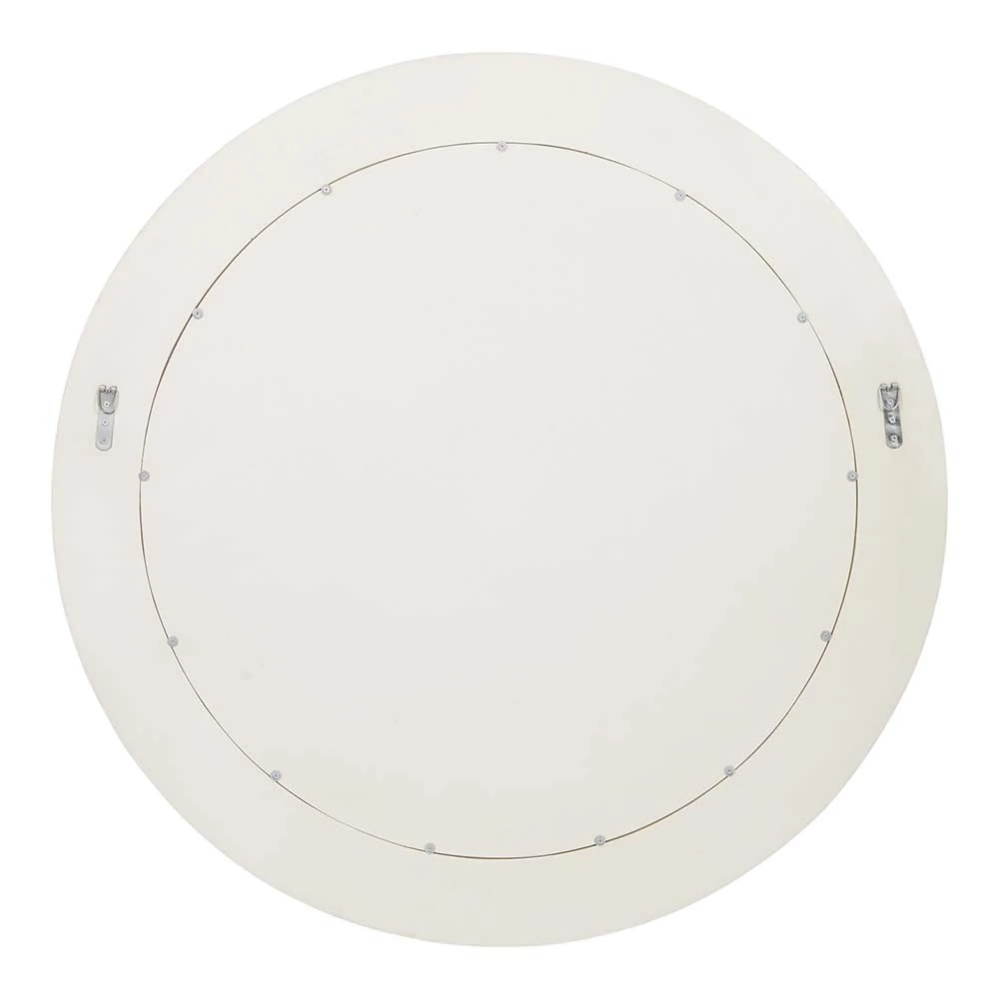 Aspen Round Mirror with Bone Inlay - White