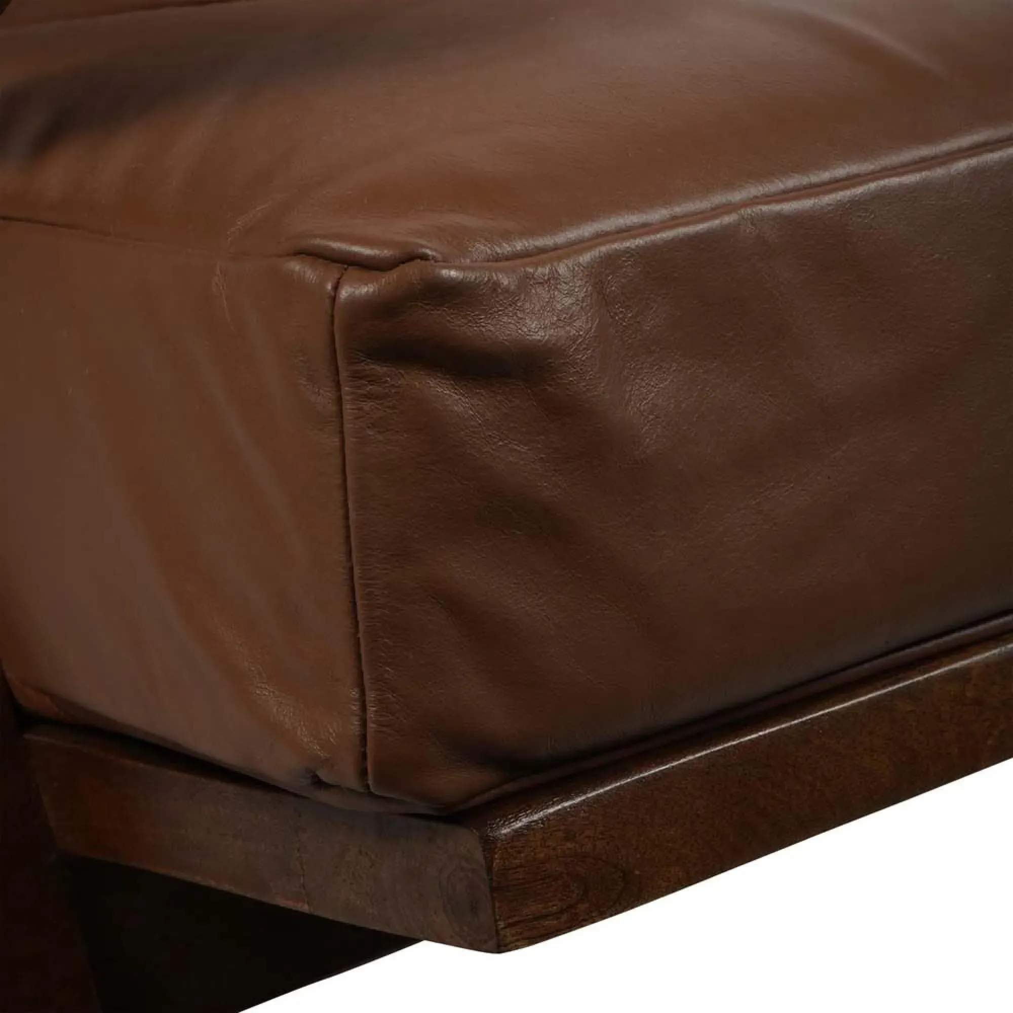 Atherton Leather Upholstered Armchair - Brown