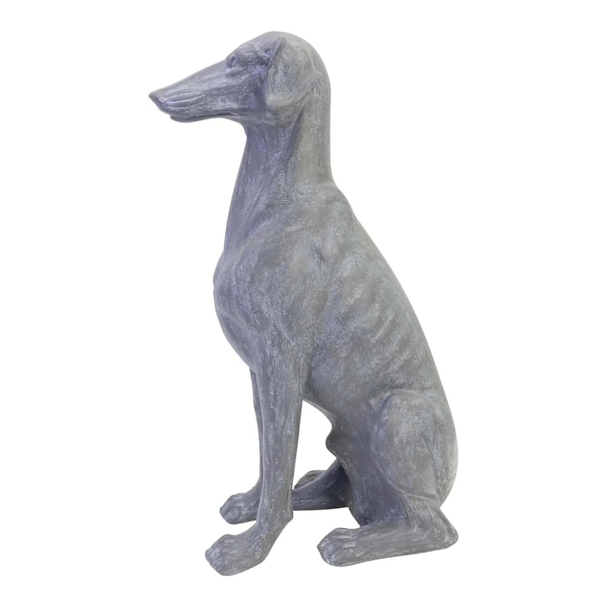 Baxter Large Sitting Dog Sculpture - Grey