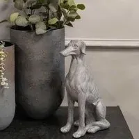 Baxter Large Sitting Dog Sculpture - Grey