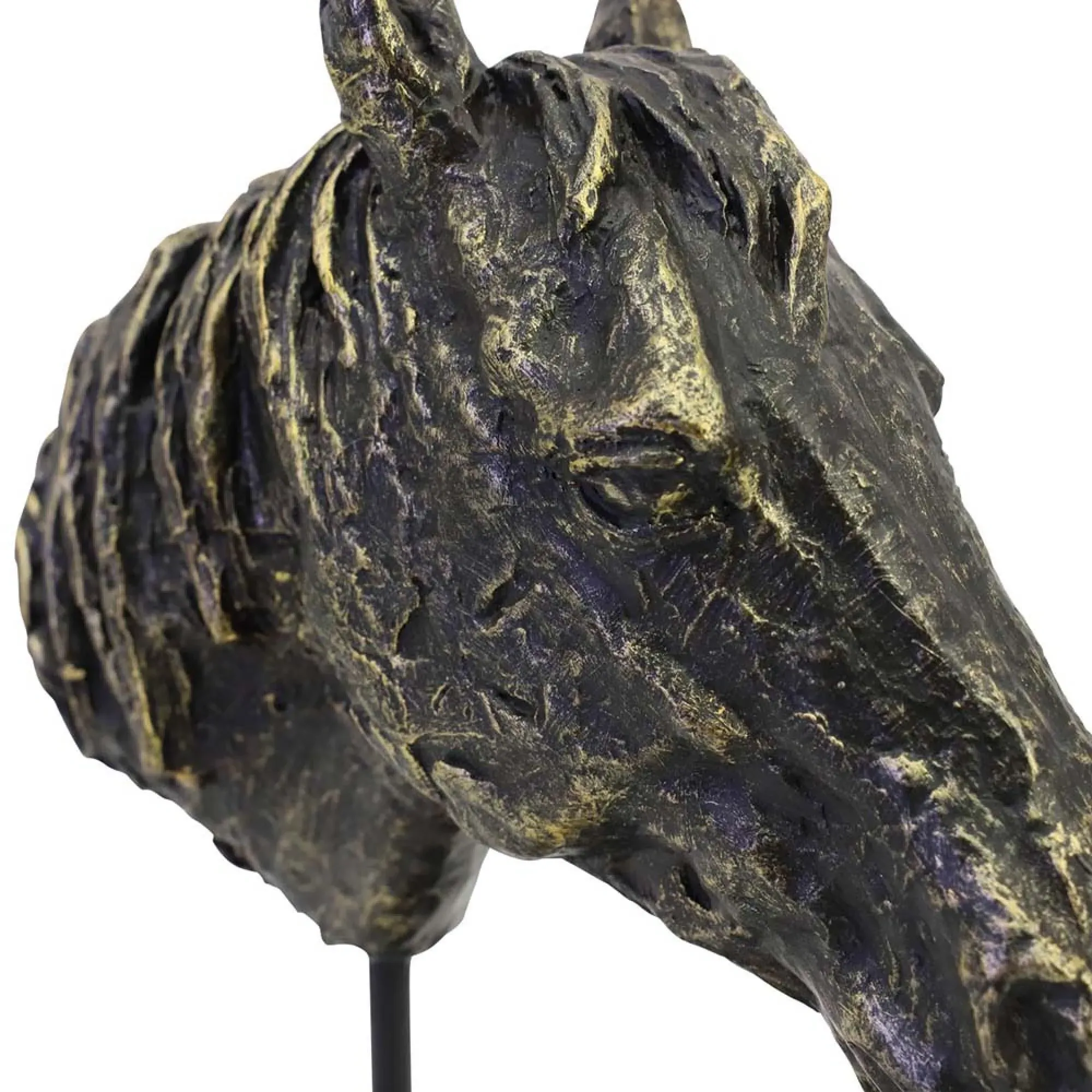 Bay Horse Head Sculpture - Bronze