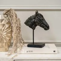 Bay Horse Head Sculpture - Bronze