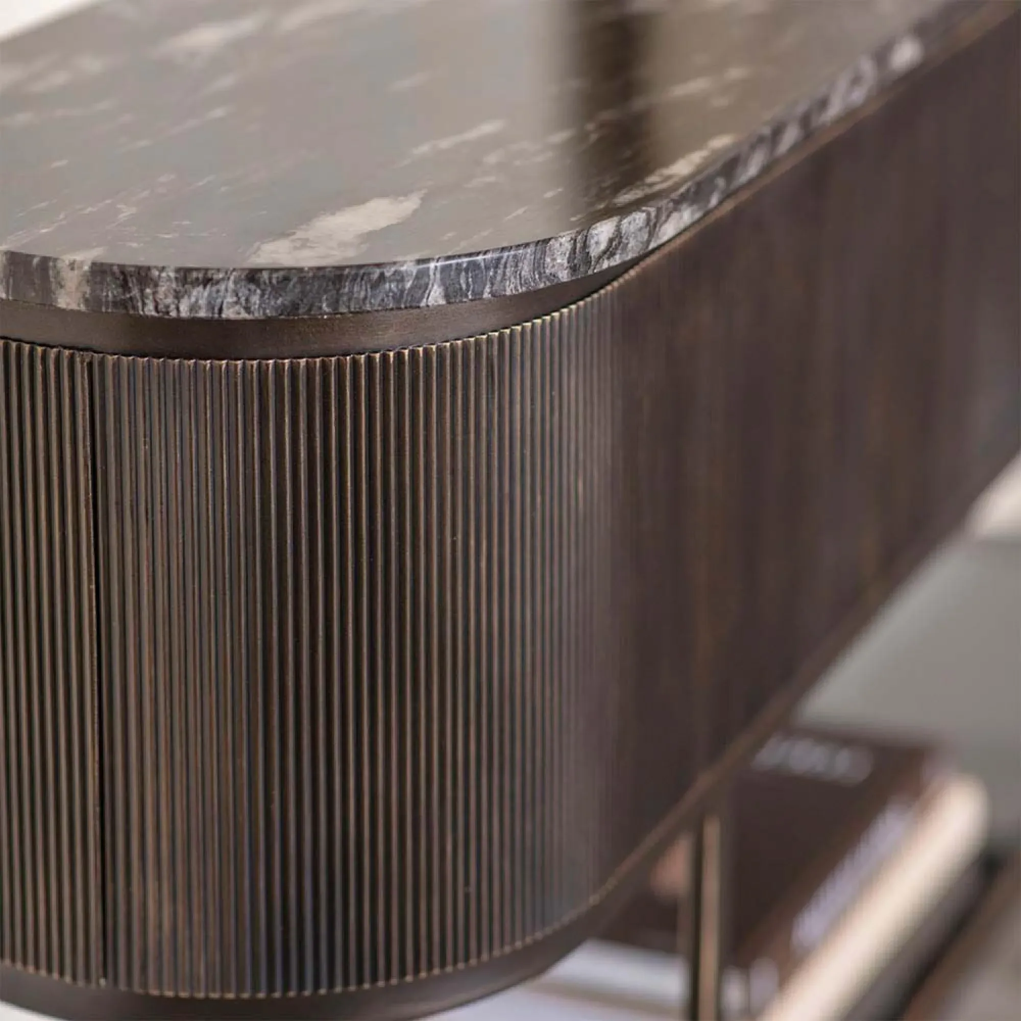 Belvedere Oval Console Table - Gilded Dark Bronze