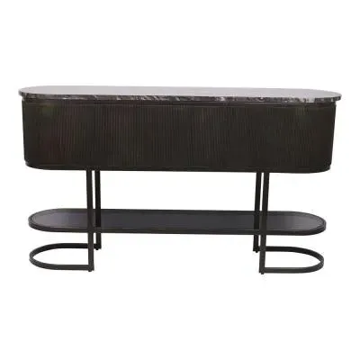 Belvedere Oval Console Table - Gilded Dark Bronze image