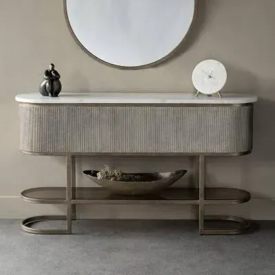 Belvedere Oval Console Table - Gold