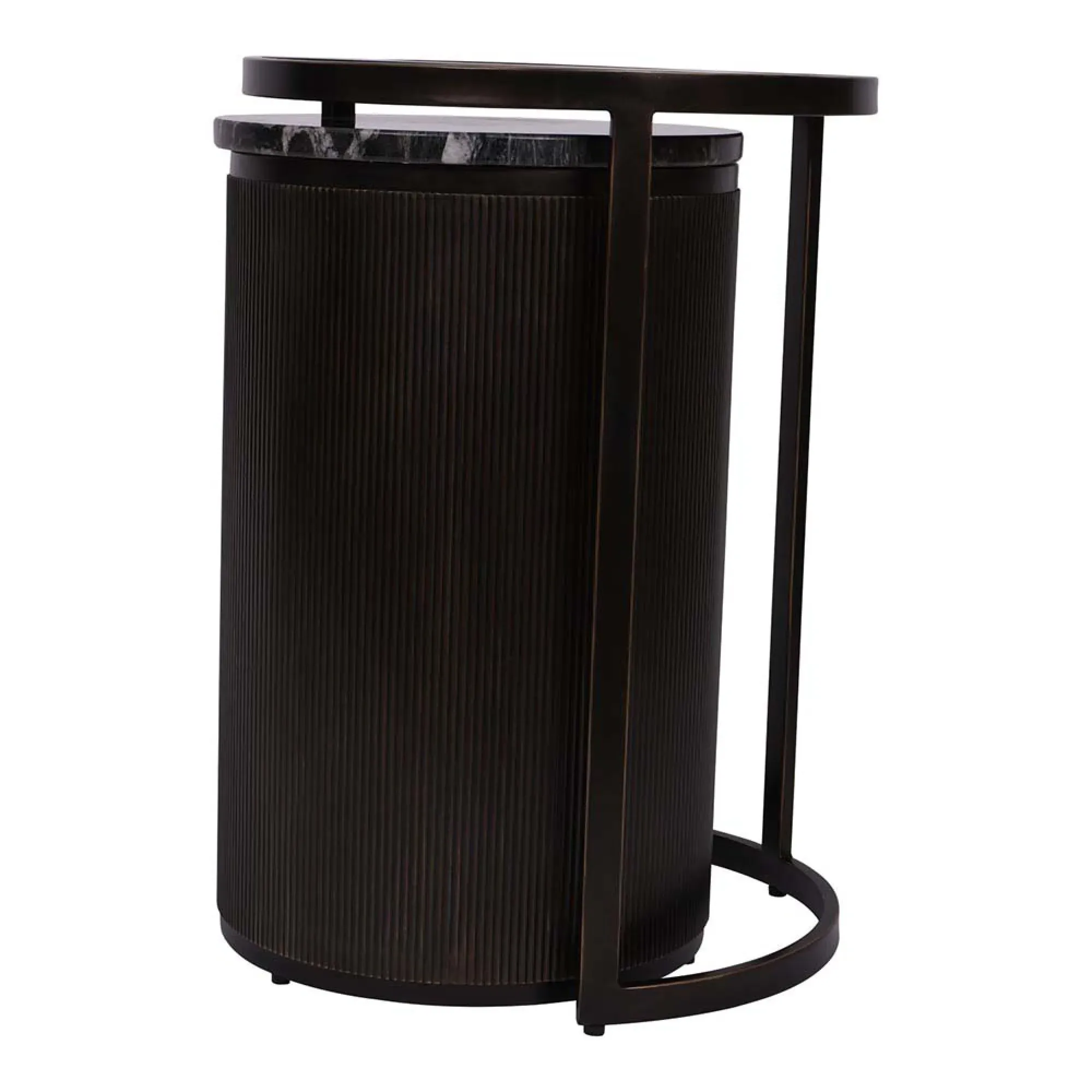 Belvedere Round Nest of 2 Side Tables - Black