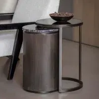 Belvedere Round Nest of 2 Side Tables - Black