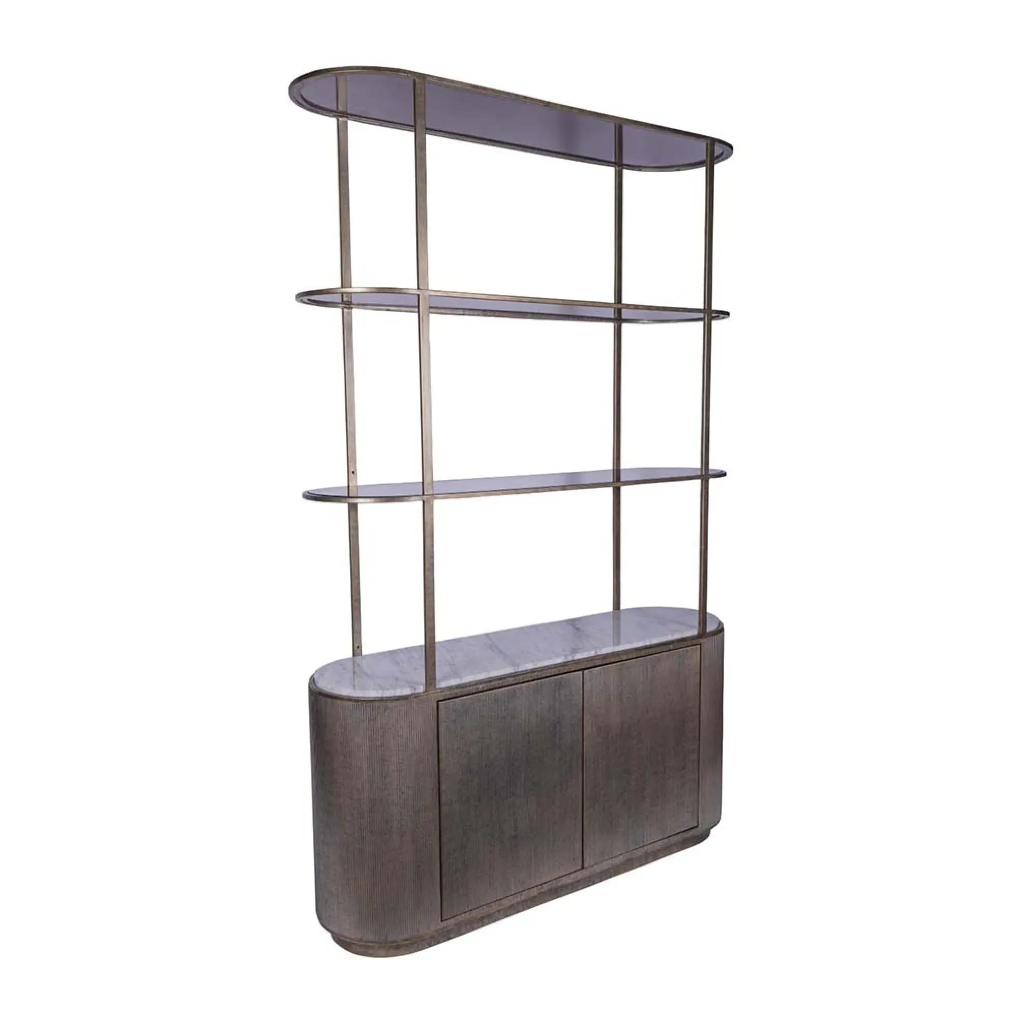 Belvedere Shelving Unit with Storage - Aged Gold