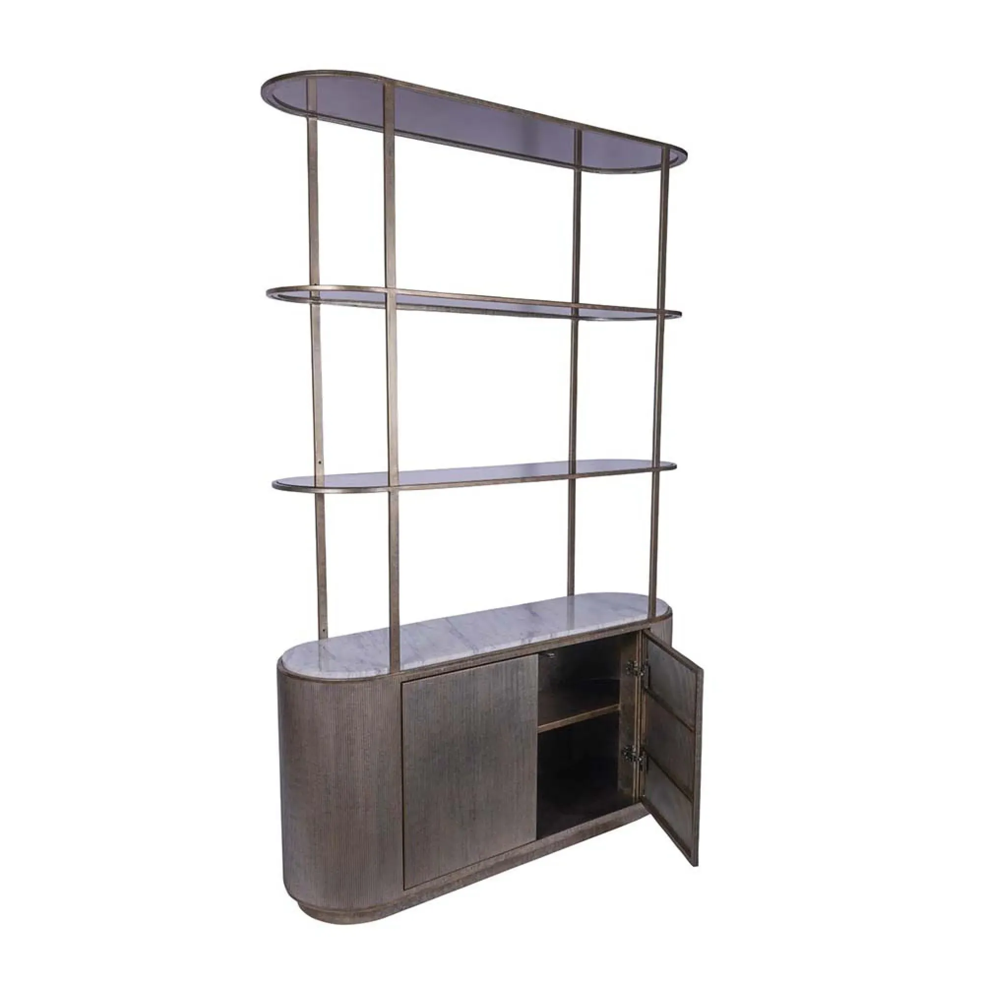 Belvedere Shelving Unit with Storage - Aged Gold