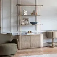 Belvedere Shelving Unit with Storage - Aged Gold