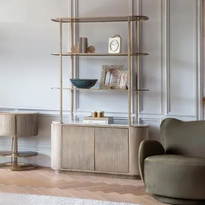 Belvedere Shelving Unit with Storage - Aged Gold image