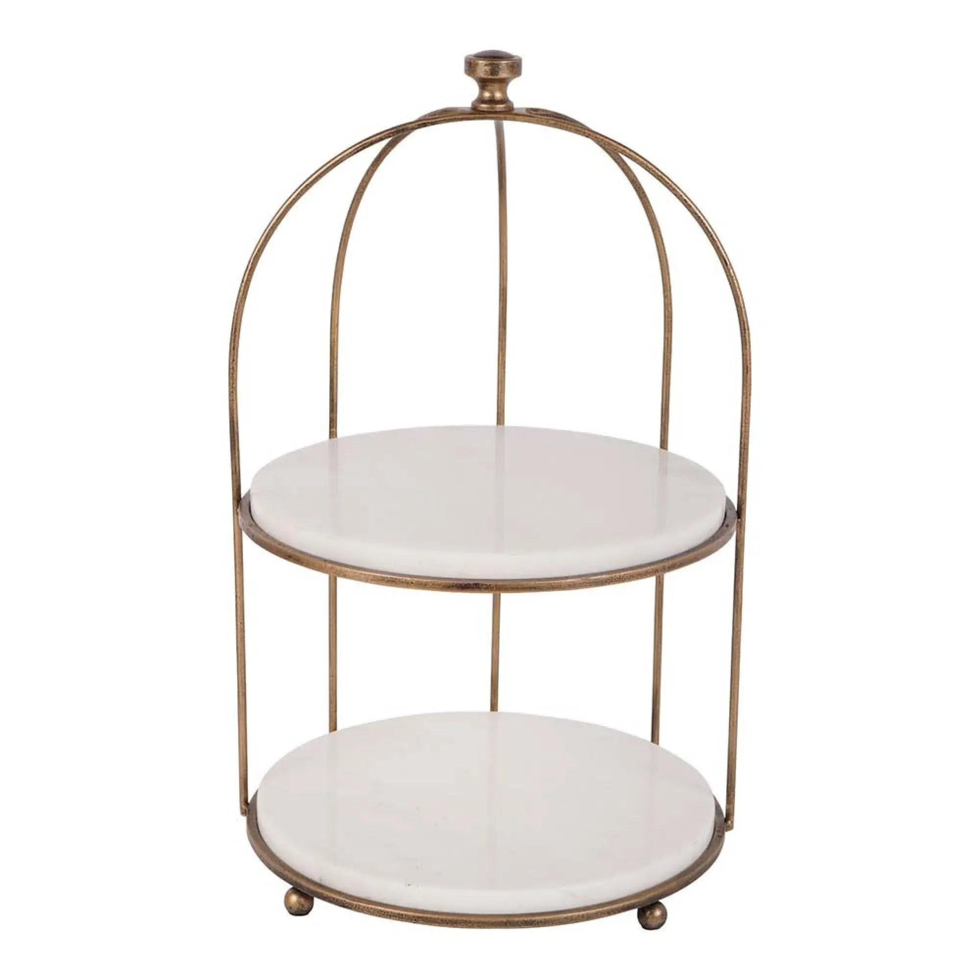 Belvedere Two Tiered Stand - Aged Gold