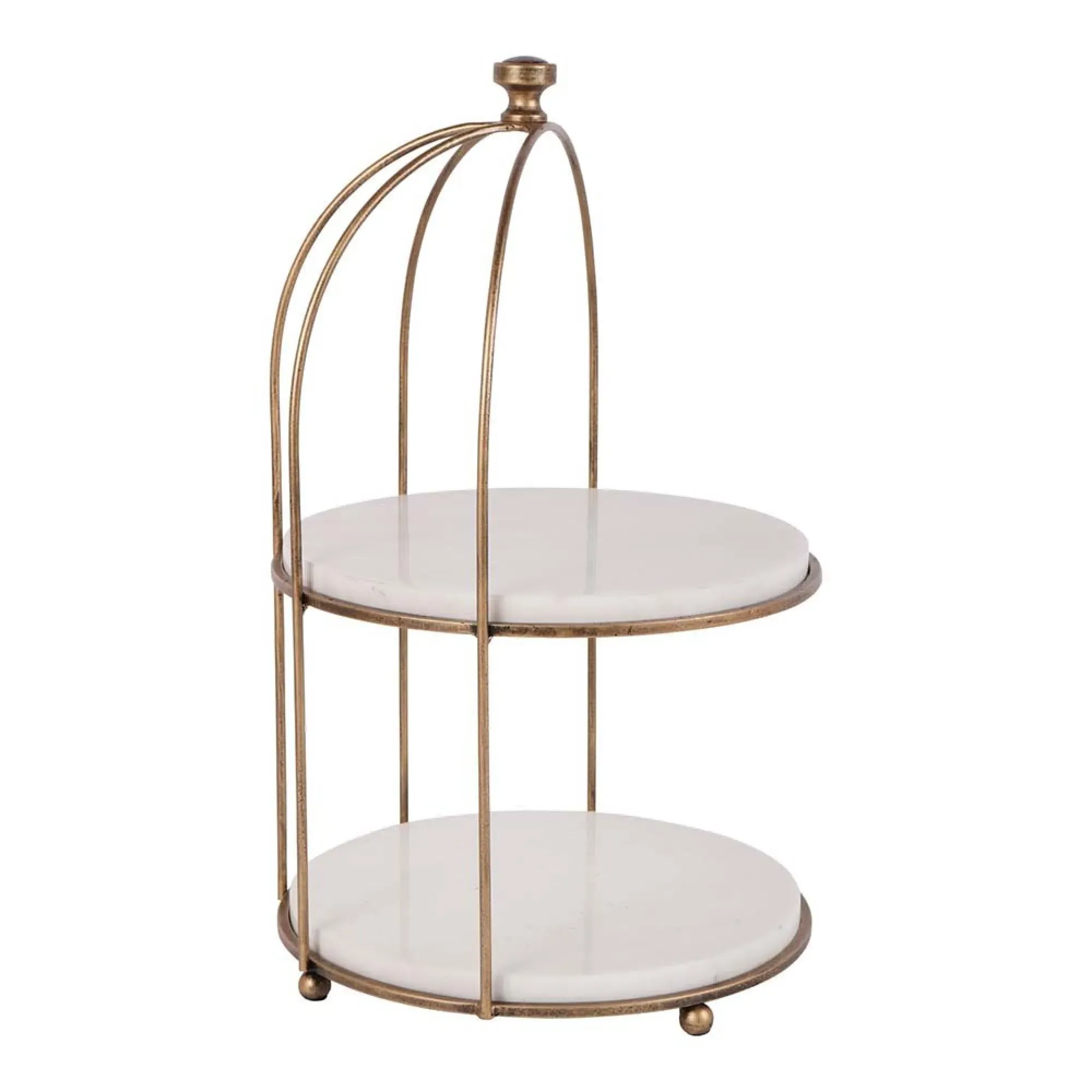Belvedere Two Tiered Stand - Aged Gold