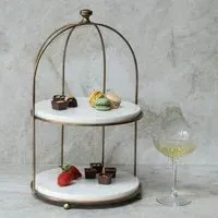 Belvedere Two Tiered Stand - Aged Gold