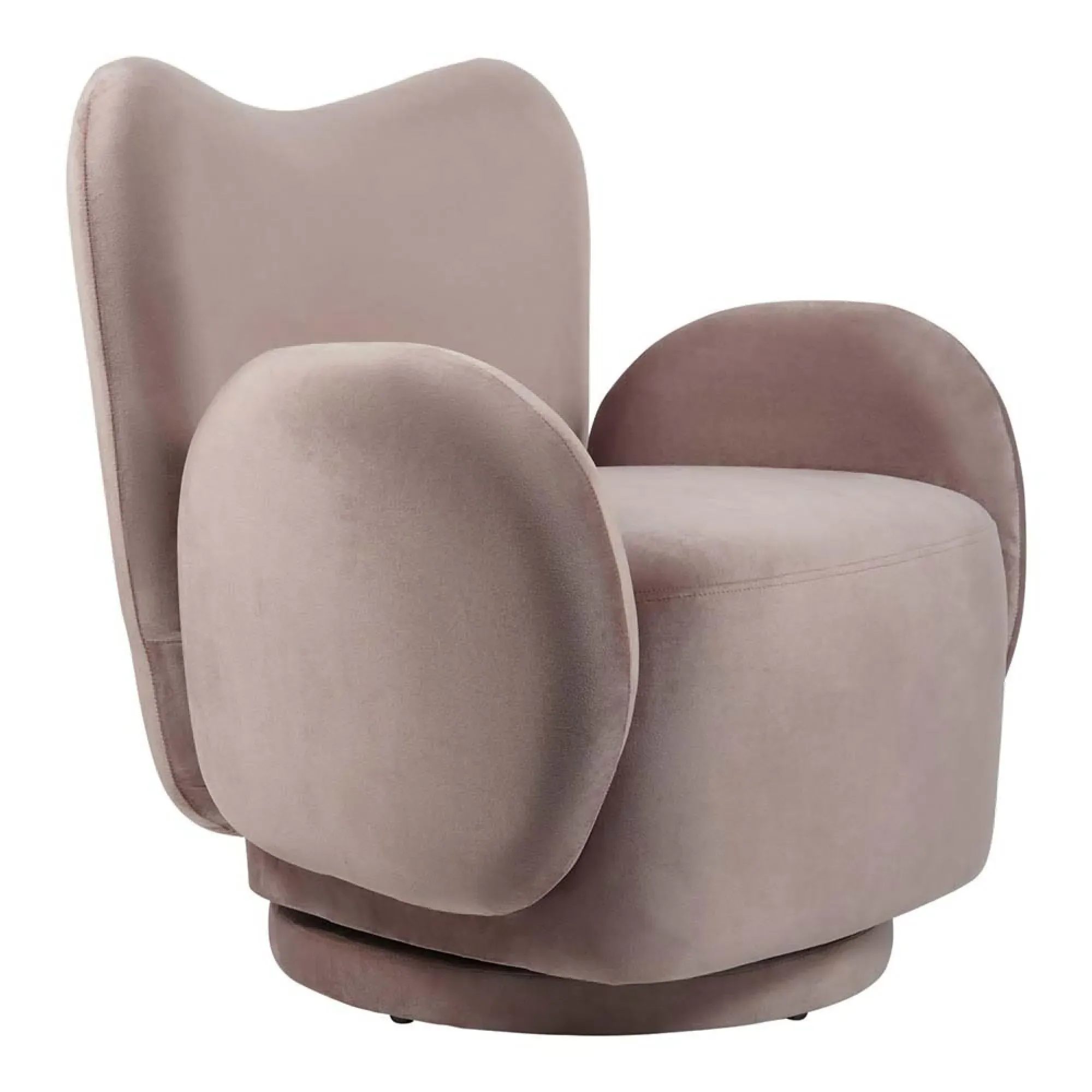 Bingham Upholstered Swivel Chair - Pink, Velvet