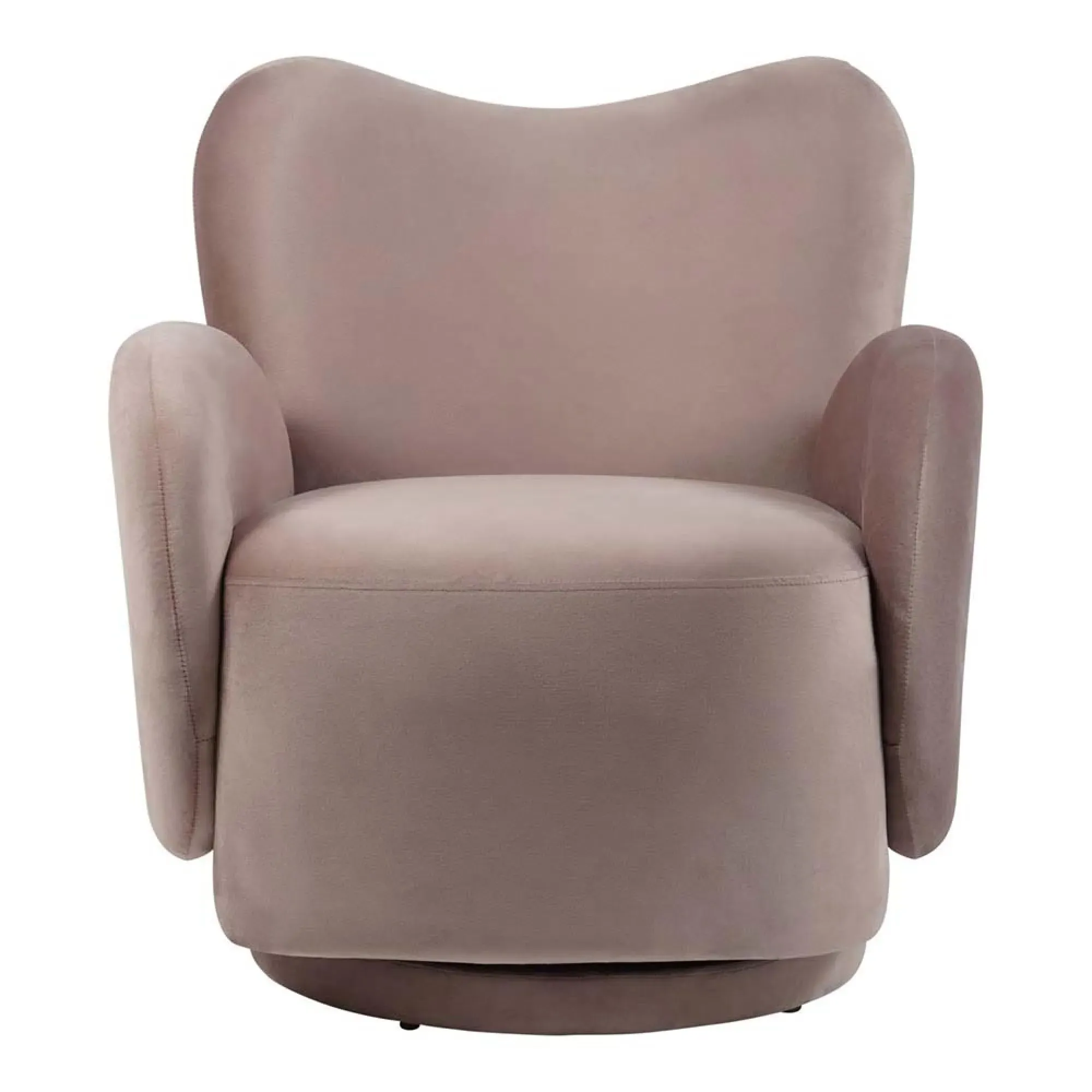 Bingham Upholstered Swivel Chair - Pink, Velvet