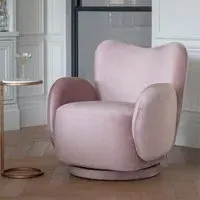 Bingham Upholstered Swivel Chair - Pink, Velvet