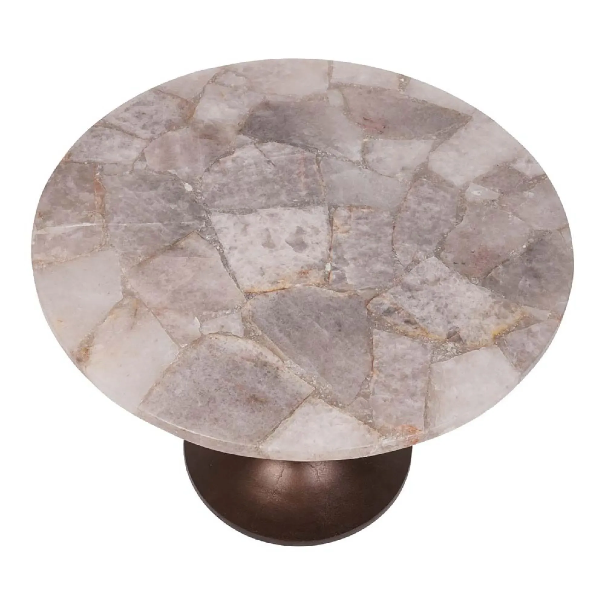 Bosworth Round Side Table - Smokey Quartz