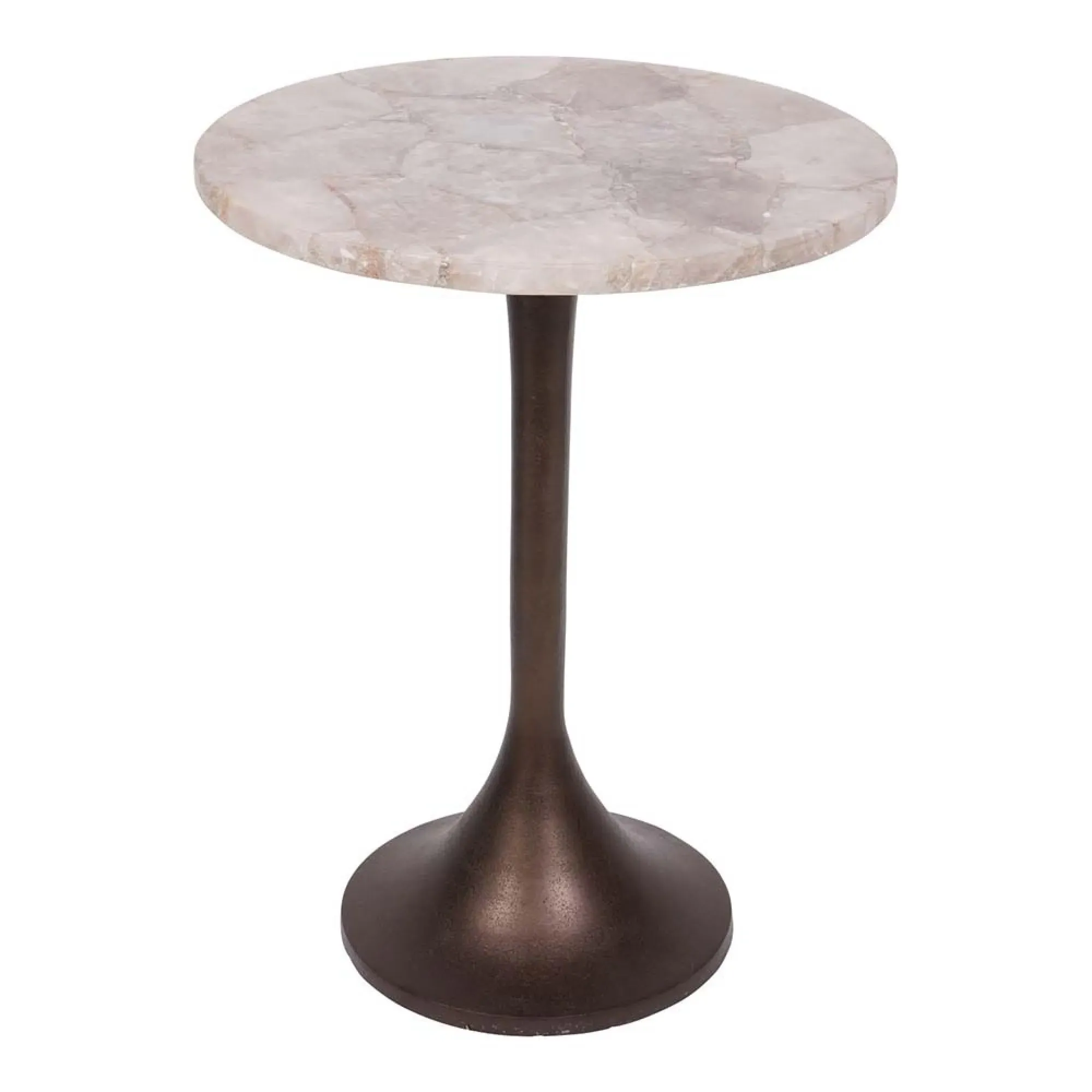 Bosworth Round Side Table - Smokey Quartz