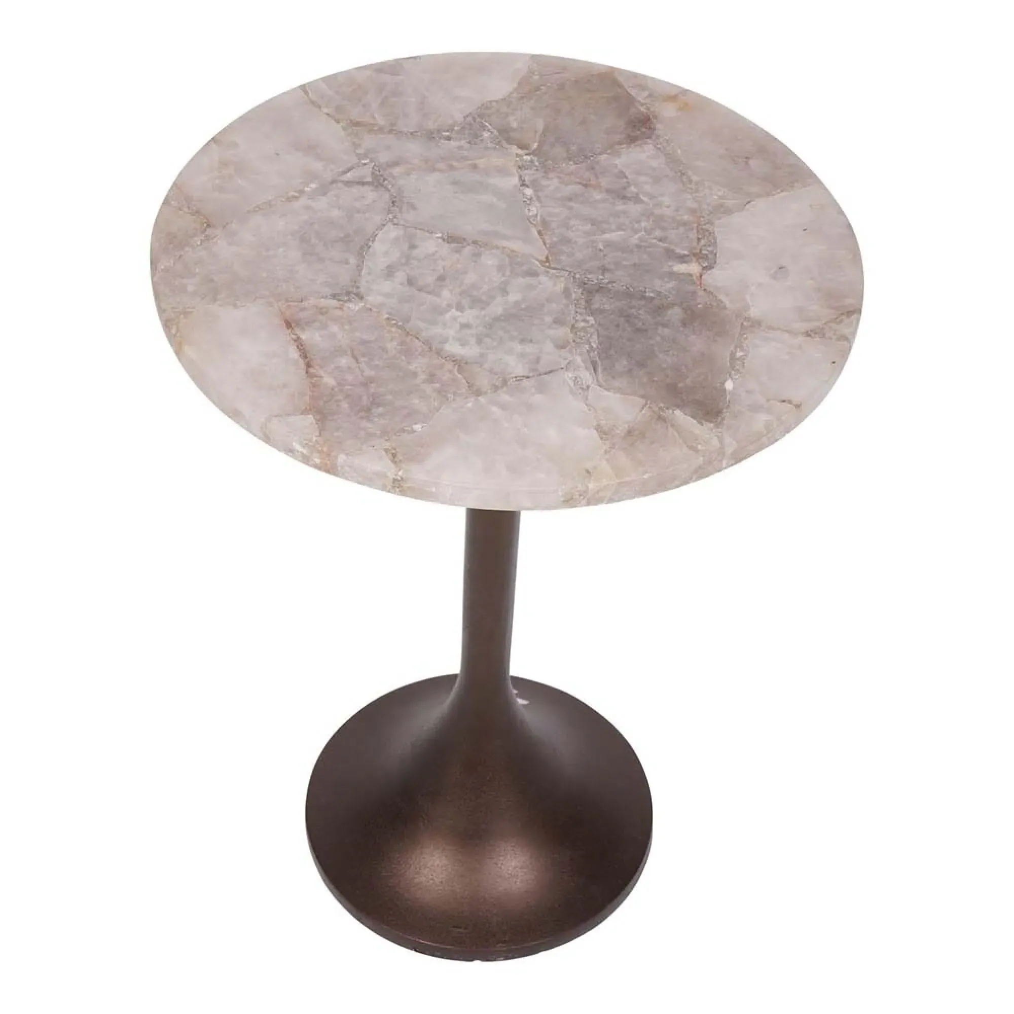 Bosworth Round Side Table - Smokey Quartz